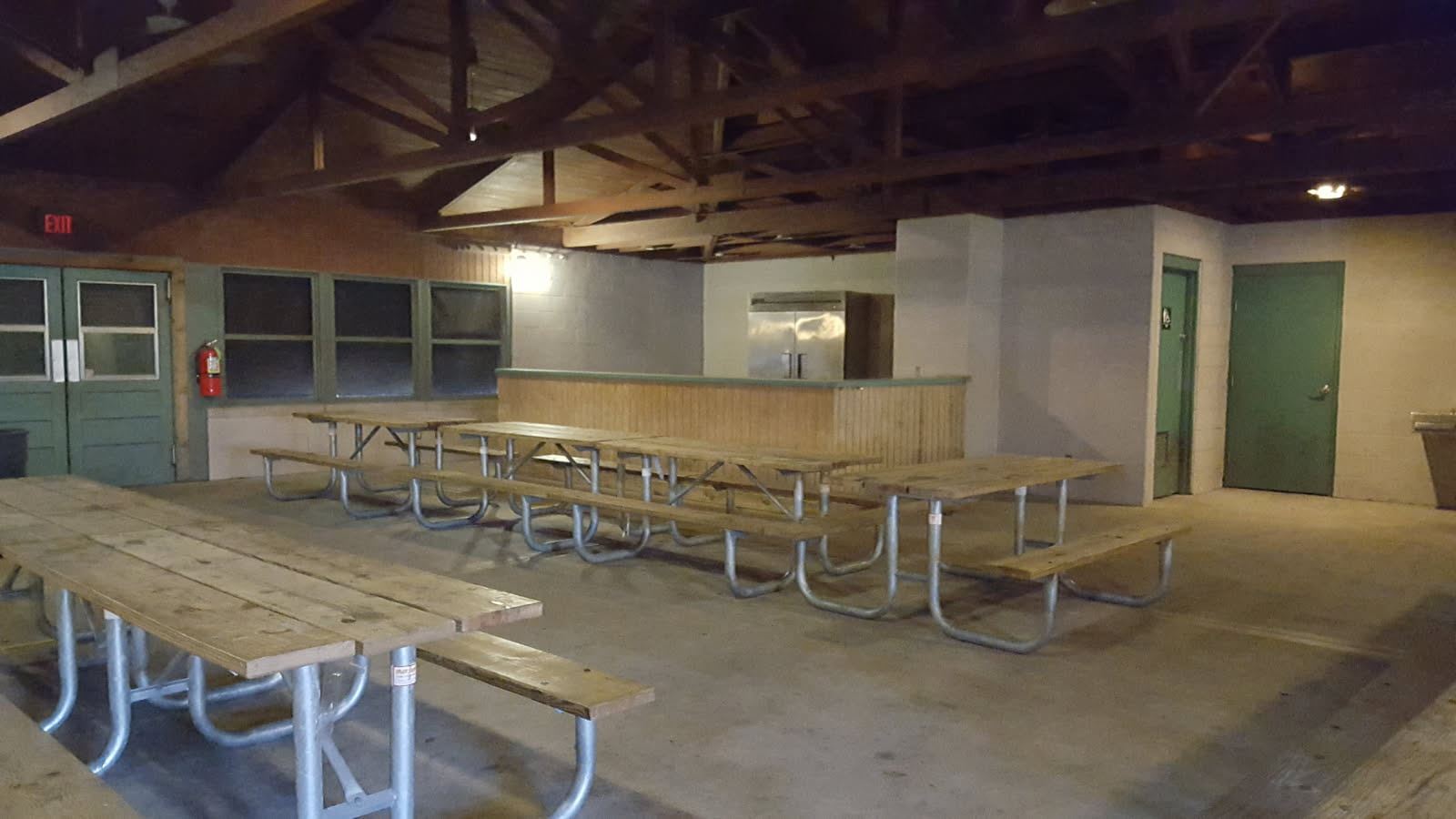 LE Indoor tables view of kitchen and bathrooms