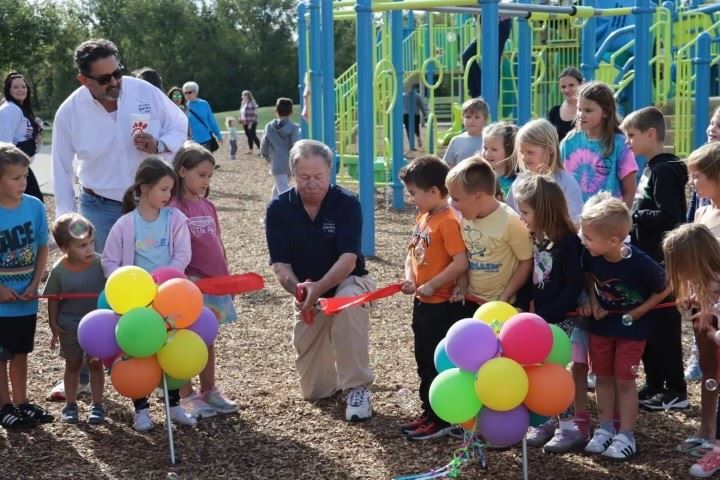 LL playground ribbon cutting 1